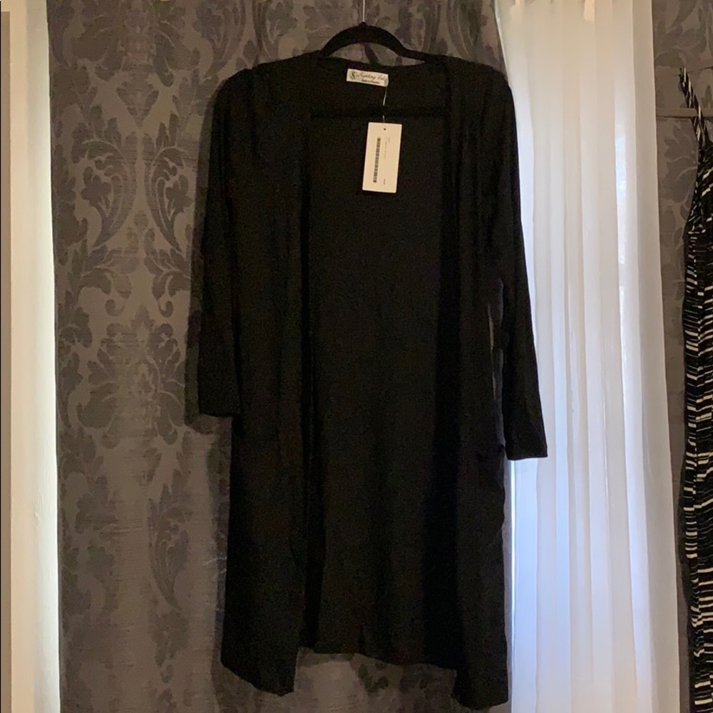 BNWT Fighting Eel Cardigan Dee Black Ribbed M